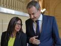 Zapatero y Delcy Rodríguez en Caracas