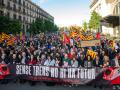 Manifestación para denunciar el servicio de Rodalies en Barcelona