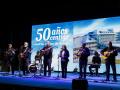 El grupo Nuevo Mester de Juglaría, durante la clausura el acto conmemorativo del 50 aniversario del Hospital General de Segovia