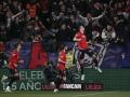 Los jugadores de Osasuna celebran el gol de Budimir