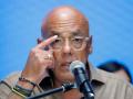 El presidente de la Asamblea Nacional, Jorge Rodríguez, habla durante una conferencia de prensa en Caracas
