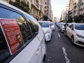 Imagen de archivo de una huelga de taxis en Valencia