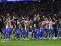 Los jugadores del Atlético agradecen al Metropolitano el apoyo tras vencer al Brujas