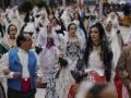 Imagen de archivo de la Ofrenda de flores a la Virgen de los Desamparados en las Fallas de Valencia.