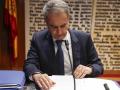El expresidente Rodríguez Zapatero durante su comparecencia en el Senado