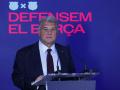 Joan Laporta durante la presentación oficial de su candidatura a la presidencia del FC Barcelona