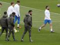 Álvaro Arbeloa durante el entrenamiento llevado a cabo este martes en la Ciudad Deportiva de Valdebebas