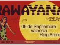 Cartel promocional del concierto de Rawayana en el Roig Arena
