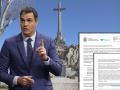 El presidente del Gobierno, Pedro Sánchez, en un montaje sobre el Valle de los Caídos