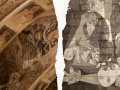 Montaje de las pinturas de Sijena y el 'Guernica'
