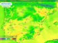 Temperatura máxima prevista por el modelo europeo para el martes