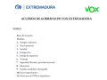 Puntos del acuerdo entre PP y Vox en Extremadura