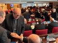 Los obispos españoles, esta mañana, poco antes de iniciar la Asamblea Plenaria