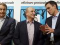 Zapatero, Miguel Sebastián y Pedro Sánchez, durante la presentación de un libro del ex ministro