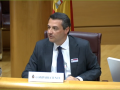 El alcalde de Córdoba, José María Bellido, durante su intervención en el Senado