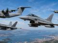 Más de 70 aeronaves, entre ellas Eurofighter, F-18 y Harrier, integran el desfile aéreo de Vigo