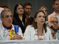 La líder opositora María Corina Machado en un acto en Ciudad de Panamá