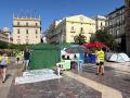 Imagen de la acampada ilegal de docentes en Valencia frente a la Casa de la Ciencia del CSIC.