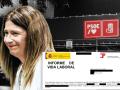 Montaje de la fontanera del PSOE, Leire Díez, con su informe de vida laboral al que ha tenido acceso El Debate