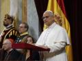 El Papa León XIV durante su discurso