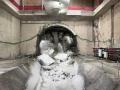 La tuneladora de la Línea 11 de Metro a su llegada a Madrid Río