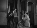 Farley Granger y Alfred Hitchcock en Extraños en un tren