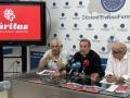 De izquierda a derecha, Joan Torres, monseñor Vicent Ribas y Gustavo Gómez.