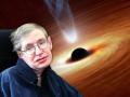 Montaje de Stephen Hawking y un agujero negro