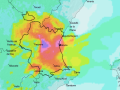 Mapa con la previsión de vientos para la noche del miércoles 15 de julio en Valencia.
