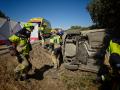 El accidente obligó a movilizar a los Bomberos de la Diputación, la Guardia Civil de Tráfico y los servicios sanitarios de Sacyl