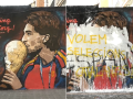 Mural vandalizado de Ferrán Torres en Barcelona