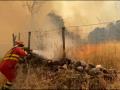 La UME trata de controlar el incendio en Burgohondo, Ávila.