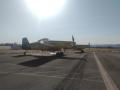 Aviones del Infoca, ayer, en el aeropuerto de Córdoba