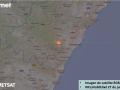 Imagen del foco de calor del incendio de La Vall d'Uixó tomada por el satélite