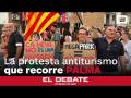 La protesta antiturismo recorre Palma entre proclamas radicales, esteladas y pitadas a la Policía
