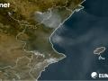 Imagen del satélite que muestra el humo en la provincia de Castellón