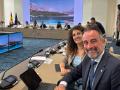 El conseller de Transportes, José Luis Mateo, y la directora general de Movilidad, Lorena del Valle.