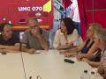 Imagen de Diana Morant junto a otras autoridades en una reunión sobre el incendio de la Vall d'Uixó
