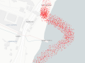 Mapa del espigón de Ceuta