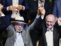 El presidente de Brasil y candidato a la reelección Luiz Inacio Lula da silva junto a su vicepresidente Geraldo Alckmin