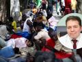 Inmigrantes en Ceuta y el  doctor José Enrique Roviralta Arango, presidente del Colegio Oficial de Médicos de Ceuta