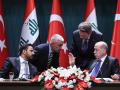 El presidente turco Recep Tayyip Erdogan (derecha) y el primer ministro iraquí Ali al-Zaydi