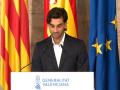 Ferran Torres durante su discurso en el Palacio de la Generalitat Valenciana