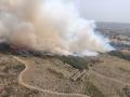 Incendio en Baltar (Orense), en una imagen tomada por la BRIF de Laza en su desplazamiento hacia el incendio