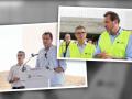 Félix Bolaños y Óscar Puente en sus sendas visitas a las obras del AVE en Almería en 2025 y 2026