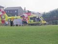 Vista del helicóptero de Sacyl movilizado por Emergencias Sanitarias que trasladó el pasado sábado a un hombre de unos 75 años que se sintió indispuesto