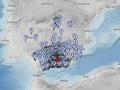 Mapa de intensidades del terremoto que se ha producido en la madrugada del sábado 15 de agosto de 2026 en la localidad granadida de Alhendín