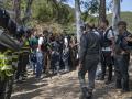 Vista de personas interceptadas por las fuerzas de seguridad marroquíes este sábado