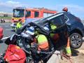 Trabajo de los bomberos del Consorcio Provincial de Valencia en el accidente de Foios (Valencia)
