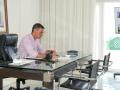 El presidente del Gobierno, Pedro Sánchez, este mes de agosto en  la Residencia Real de La Mareta